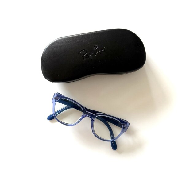 Ray Ban Chad 8204 Transparent Blue Oversized Wayfarer Style Glasses - Picture 6 of 8